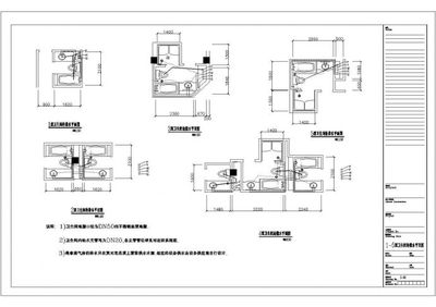 某酒店室内装饰工程设计洗手间给排水CAD构造详细平面图